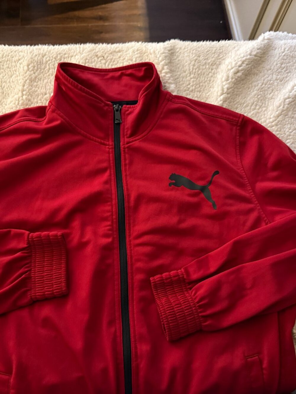 Puma Men's Track Jacket — Red/Black — Size L